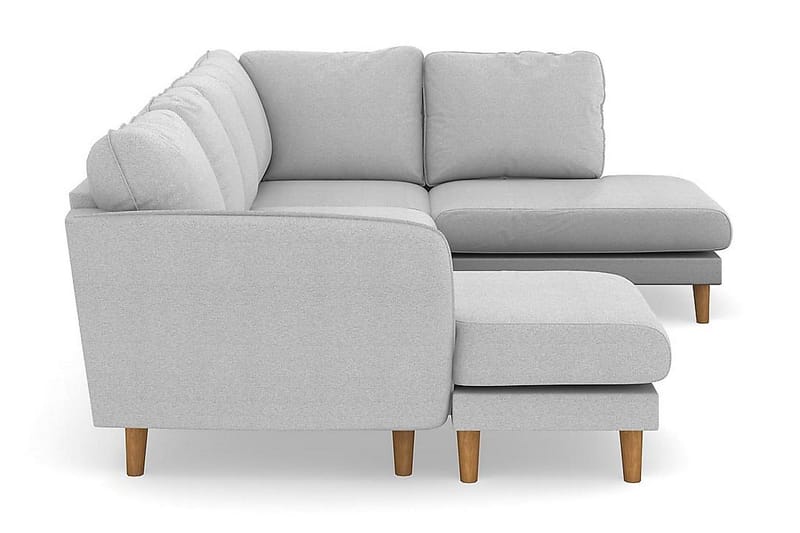 Trend Lyx 4-sits Vänstervänd U-formad Soffa med Divan och Schäslong i Tyg - Ljusgrå - Möbler - Vardagsrum - Soffor - U-soffor