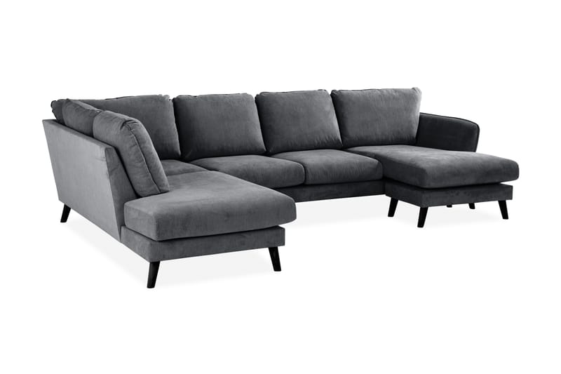 Trend Lyx 4-sits Vänstervänd U-formad Soffa med Divan och Schäslong i Tyg - Mörkgrå - Möbler - Vardagsrum - Soffor - U-soffor