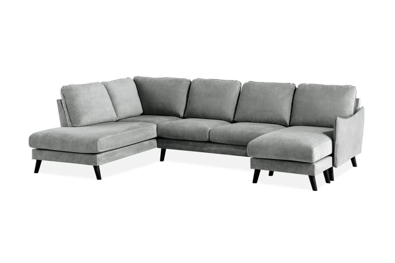 Trend Lyx U-soffa med Divan Höger - Grå/Svart - Möbler - Vardagsrum - Soffor - U-soffor