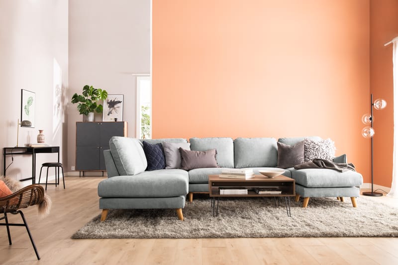 Trend Lyx U-soffa med Divan Höger - Grå/Svart - Möbler - Vardagsrum - Soffor - U-soffor