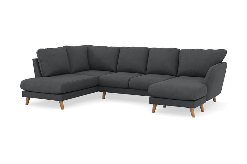 Trend Lyx U-soffa med Divan Höger - Mörkgrå Manchester - Möbler - Vardagsrum - Soffor - U-soffor