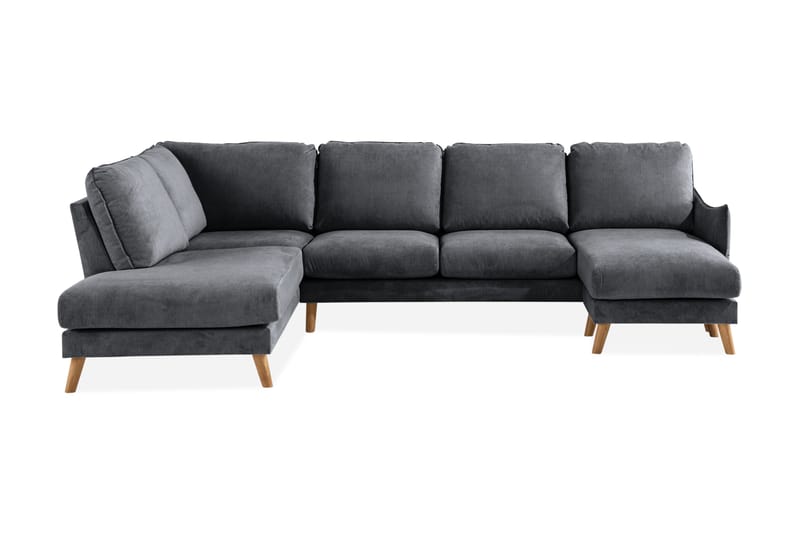 Trend Lyx U-soffa med Divan Höger - Mörkgrå/Ek - Möbler - Vardagsrum - Soffor - U-soffor