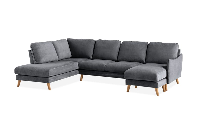 Trend Lyx U-soffa med Divan Höger - Mörkgrå/Ek - Möbler - Vardagsrum - Soffor - U-soffor