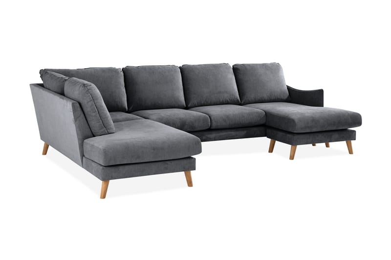 Trend Lyx U-soffa med Divan Höger - Mörkgrå/Ek - Möbler - Vardagsrum - Soffor - U-soffor