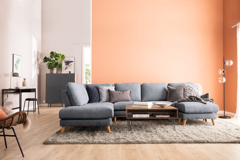 Trend Lyx U-soffa med Divan Höger - Mörkgrå/Ek - Möbler - Vardagsrum - Soffor - U-soffor