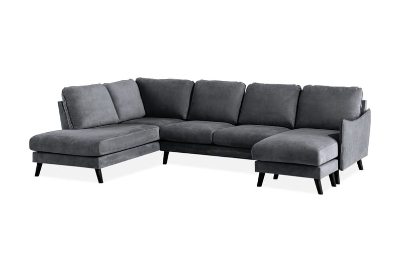 Trend Lyx U-soffa med Divan Höger - Mörkgrå/Svart - Möbler - Vardagsrum - Soffor - U-soffor