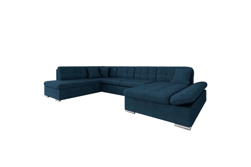 Zumar Soffa med Divan och Schäslong 4-sits, Blå