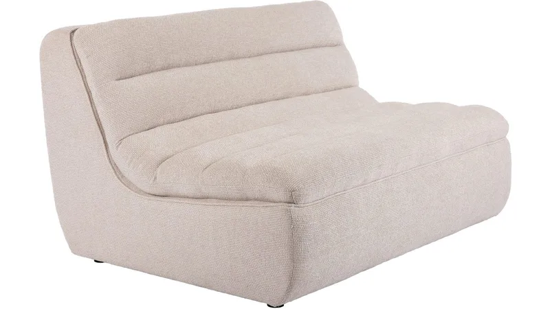 Valdoro 2-sits Mittmodul i tyg 135 cm, Beige