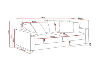 Valencia Extra Djup 3-sits Soffa i Chenille - Beige - Möbler - Vardagsrum - Soffor - 3-sits soffor