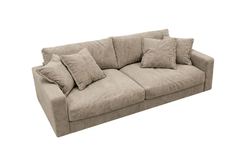 Valencia Extra Djup 3-sits Soffa i Chenille - Brun - Möbler - Vardagsrum - Soffor - 3-sits soffor