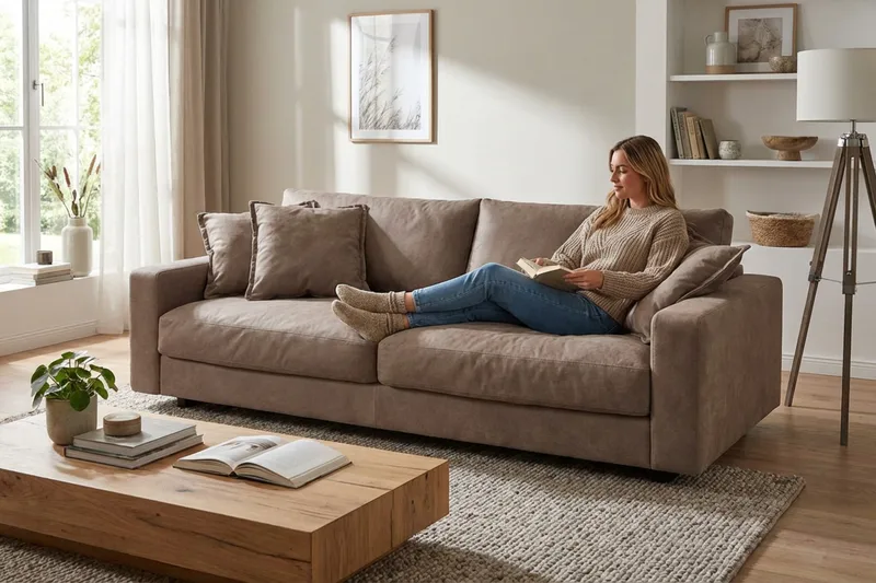 Valencia Extra Djup 3-sits Soffa i Chenille - Mörkbrun - Möbler - Vardagsrum - Soffor - 3-sits soffor