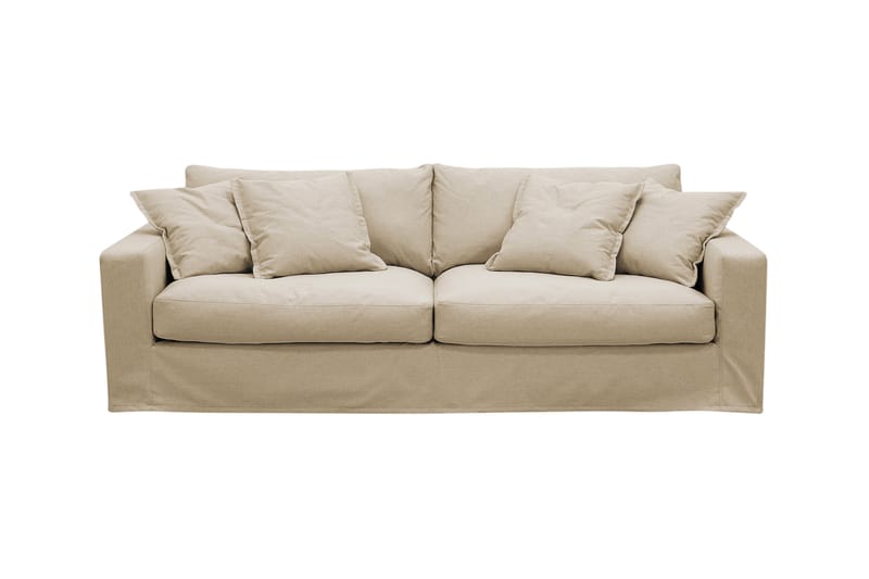 Valencia Extra Djup 3-sits Soffa med avtagbar och tvättbar klädsel, Beige