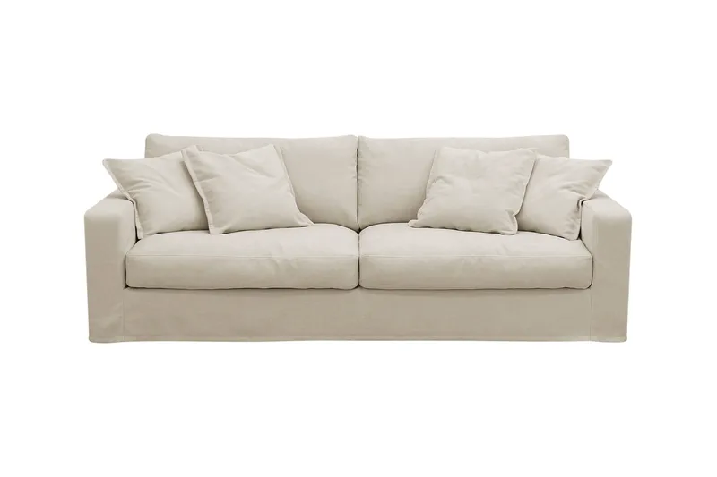 Valencia Extra Djup 3-sits Soffa med avtagbar och tvättbar klädsel - Beige - Möbler - Vardagsrum - Soffor - 3-sits soffor