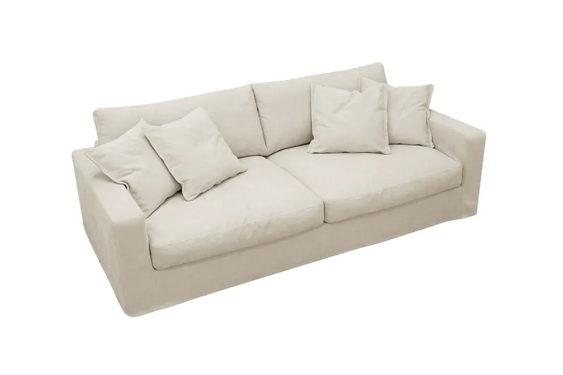 Valencia Extra Djup 3-sits Soffa med avtagbar och tvättbar klädsel - Beige - Möbler - Vardagsrum - Soffor - 3-sits soffor