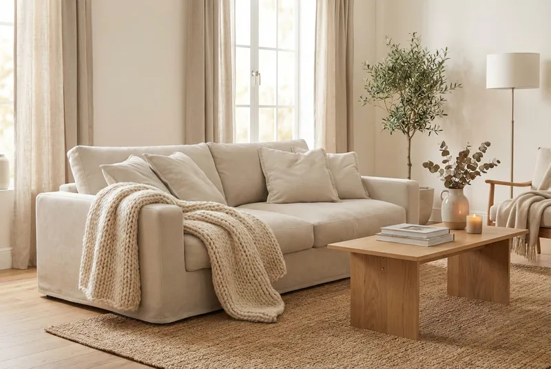 Valencia Extra Djup 3-sits Soffa med avtagbar och tvättbar klädsel - Beige - Möbler - Vardagsrum - Soffor - 3-sits soffor