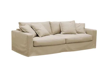 Valencia Extra Djup 3-sits Soffa med avtagbar och tvättbar klädsel - Beige - Möbler - Vardagsrum - Soffor - 3-sits soffor