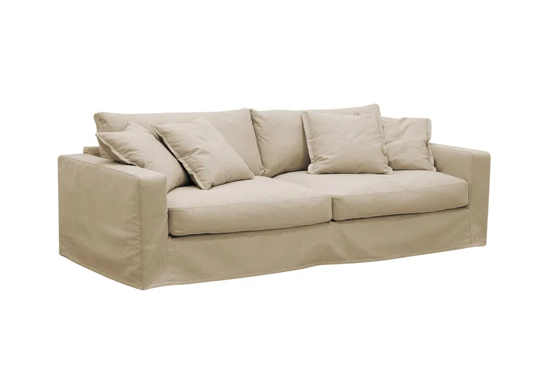 Valencia Extra Djup 3-sits Soffa med avtagbar och tvättbar klädsel - Beige - Möbler - Vardagsrum - Soffor - 3-sits soffor