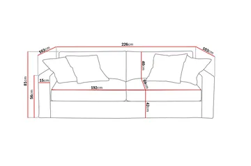 Valencia Extra Djup 3-sits Soffa med avtagbar och tvättbar klädsel - Beige - Möbler - Vardagsrum - Soffor - 3-sits soffor