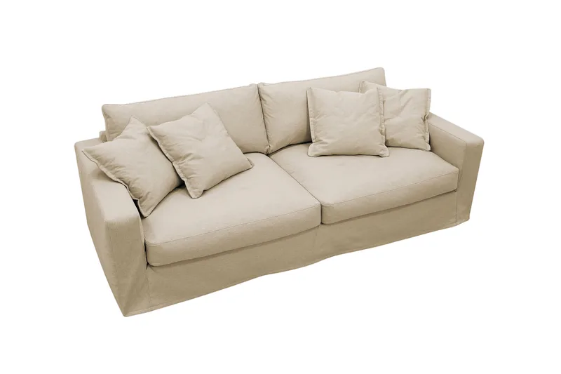 Valencia Extra Djup 3-sits Soffa med avtagbar och tvättbar klädsel - Beige - Möbler - Vardagsrum - Soffor - 4-sits soffor