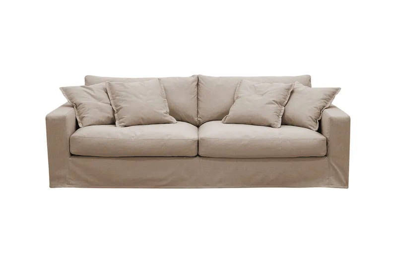 Valencia Extra Djup 3-sits Soffa med avtagbar och tvättbar klädsel - Ljusbrun - Möbler - Vardagsrum - Soffor - 3-sits soffor