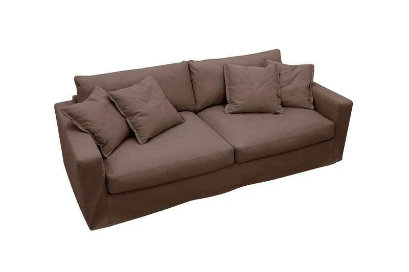 Valencia Extra Djup 3-sits Soffa med avtagbar och tvättbar klädsel - Mörkbrun - Möbler - Vardagsrum - Soffor - 3-sits soffor