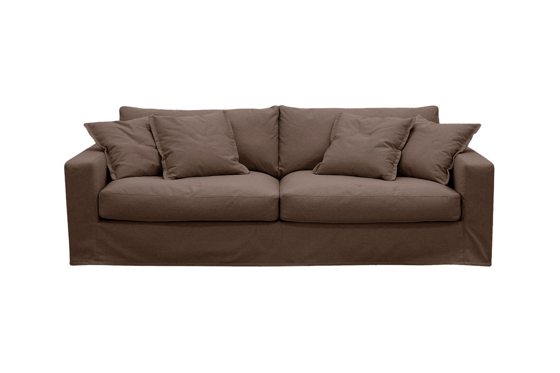 Valencia Extra Djup 3-sits Soffa med avtagbar och tv&auml;ttbar kl&auml;dsel - M&ouml;rkbrun