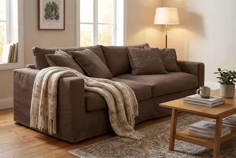Valencia Extra Djup 3-sits Soffa med avtagbar och tvättbar klädsel - Mörkbrun - Möbler - Vardagsrum - Soffor - 3-sits soffor