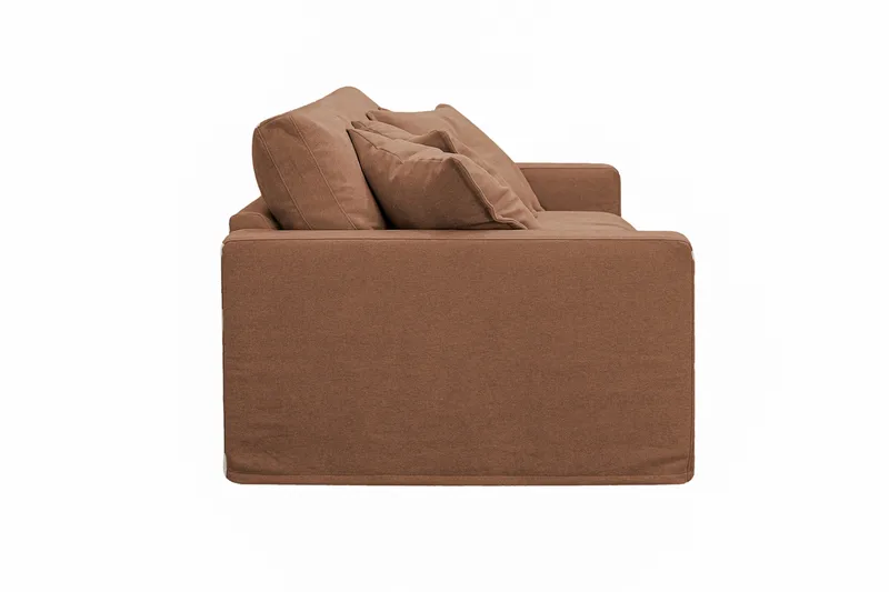 Valencia Extra Djup 3-sits Soffa med avtagbar och tvättbar klädsel - Rostbrun - Möbler - Vardagsrum - Soffor - 3-sits soffor