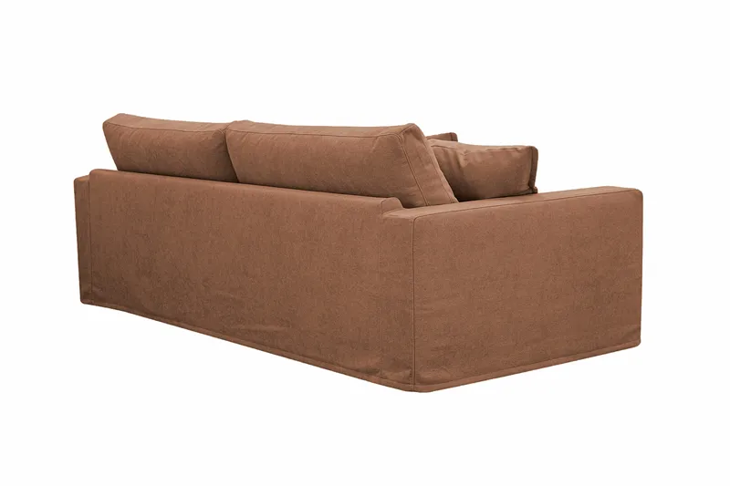 Valencia Extra Djup 3-sits Soffa med avtagbar och tvättbar klädsel - Rostbrun - Möbler - Vardagsrum - Soffor - 3-sits soffor