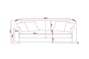 Valencia Extra Djup 3-sits Soffa - Offwhite - Möbler - Vardagsrum - Soffor - 3-sits soffor