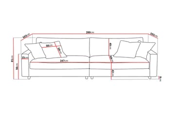 Valencia Extra Djup 4-sits Soffa i Chenille - Brun - Möbler - Vardagsrum - Soffor - 4-sits soffor