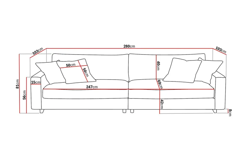Valencia Extra Djup 4-sits Soffa i Chenille - Brun - Möbler - Vardagsrum - Soffor - 4-sits soffor