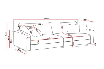Valencia Extra Djup 4-sits Soffa i Chenille - Brun - Möbler - Vardagsrum - Soffor - 4-sits soffor