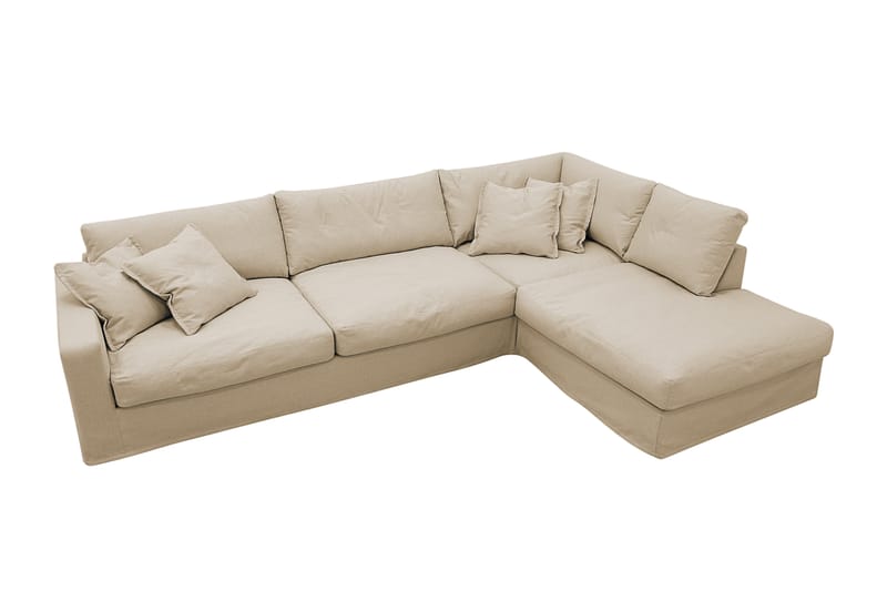 Valencia Extra Djup 4-sits Soffa med Schäslong Höger - Beige - Möbler - Vardagsrum - Soffor - Divansoffa & schäslong