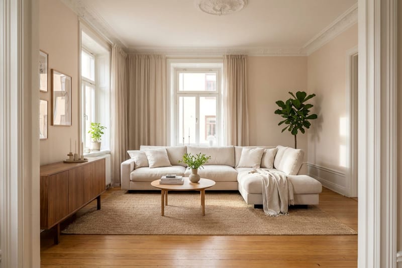 Valencia Extra Djup 4-sits Soffa med Schäslong Höger - Beige - Möbler - Vardagsrum - Soffor - Divansoffa & schäslong