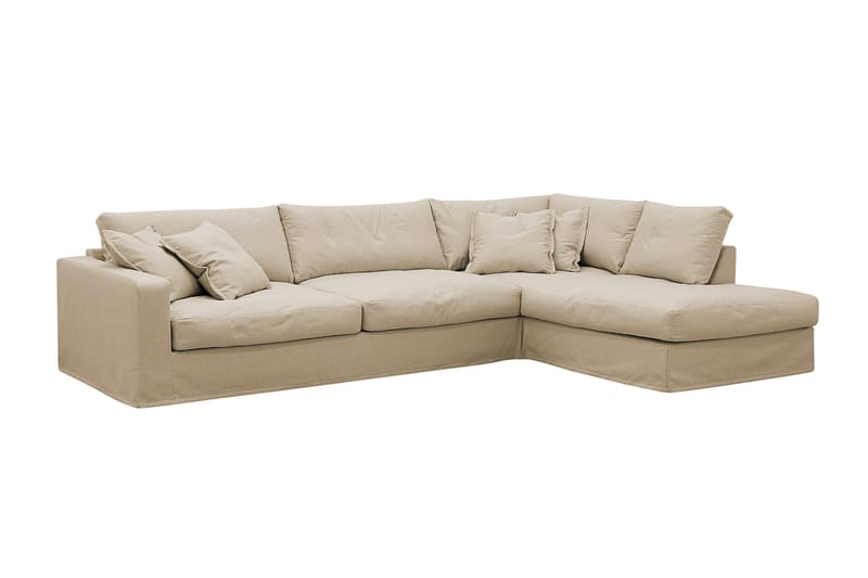 Valencia Extra Djup 4-sits Soffa med Schäslong Höger - Beige - Möbler - Vardagsrum - Soffor - Divansoffa & schäslong