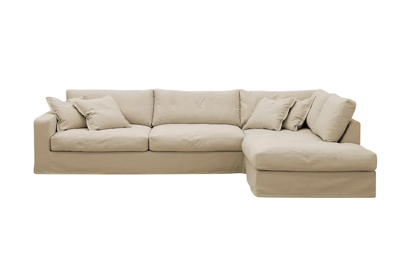 Valencia Extra Djup 4-sits Soffa med Schäslong Höger, Beige