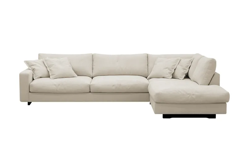 Valencia Extra Djup 4-sits Soffa med Schäslong Höger, Beige