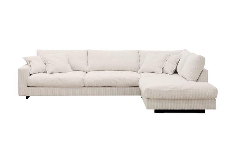 Valencia Extra Djup 4-sits Soffa med Schäslong Höger, Benvit