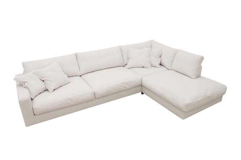 Valencia Extra Djup 4-sits Soffa med Schäslong Höger - Benvit - Möbler - Vardagsrum - Soffor - Divansoffa & schäslong