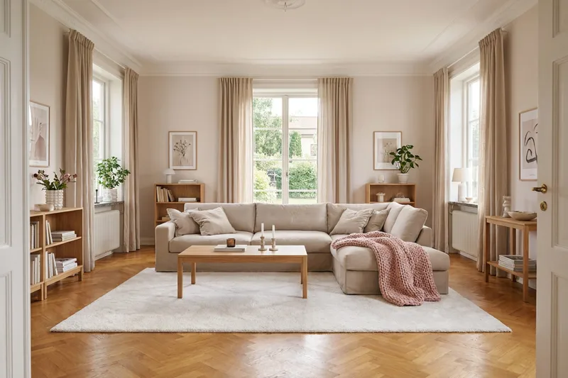 Valencia Extra Djup 4-sits Soffa med Schäslong Höger - Ljusbrun - Möbler - Vardagsrum - Soffor - Divansoffa & schäslong