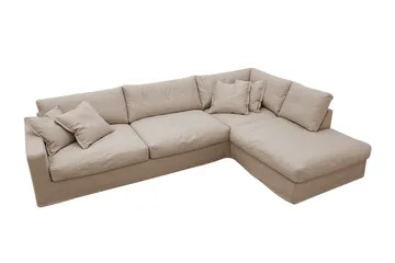Valencia Extra Djup 4-sits Soffa med Schäslong Höger - Ljusbrun - Möbler - Vardagsrum - Soffor - Divansoffa & schäslong