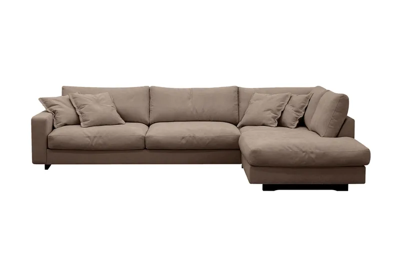 Valencia Extra Djup 4-sits Soffa med Schäslong Höger, Mörkbrun