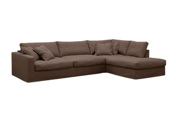 Valencia Extra Djup 4-sits Soffa med Schäslong Höger - Mörkbrun - Möbler - Vardagsrum - Soffor - Divansoffa & schäslong