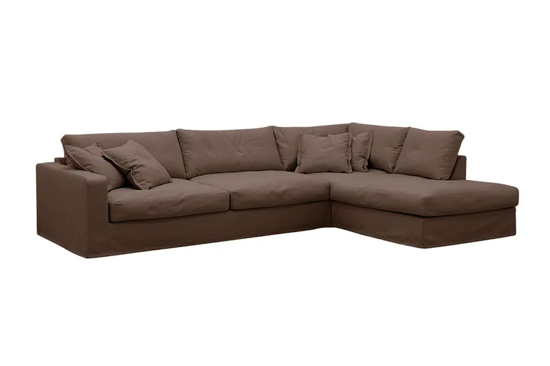 Valencia Extra Djup 4-sits Soffa med Schäslong Höger - Mörkbrun - Möbler - Vardagsrum - Soffor - Divansoffa & schäslong