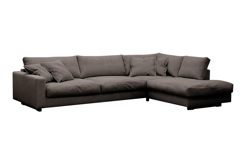 Valencia Extra Djup 4-sits Soffa med Schäslong Höger - Mörkgrå - Möbler - Vardagsrum - Soffor - Divansoffa & schäslong
