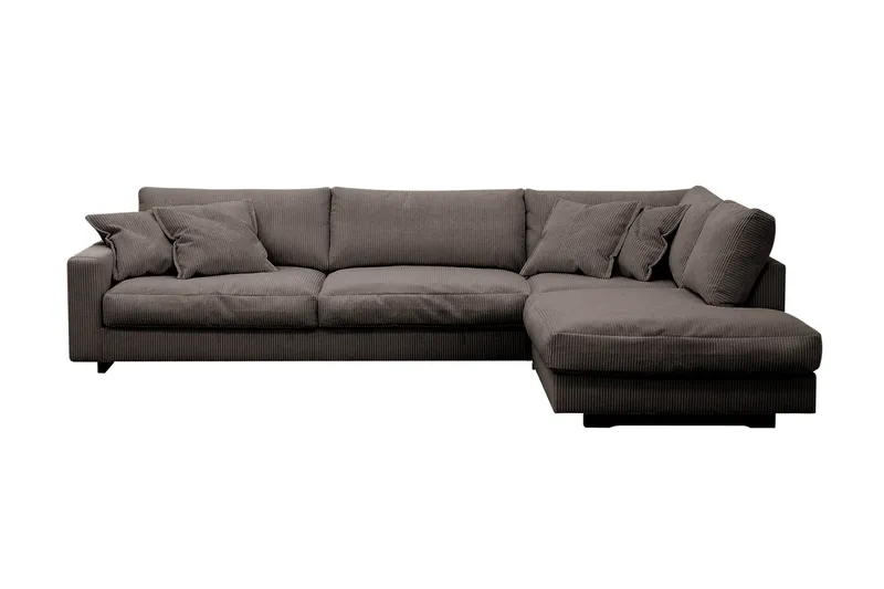 Valencia Extra Djup 4-sits Soffa med Schäslong Höger, Mörkgrå