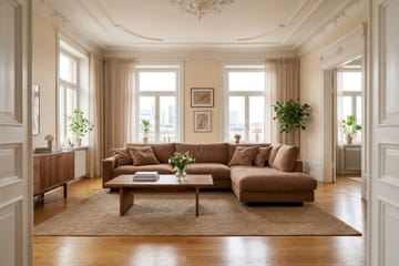 Valencia Extra Djup 4-sits Soffa med Schäslong Höger - Rostbrun - Möbler - Vardagsrum - Soffor - Divansoffa & schäslong
