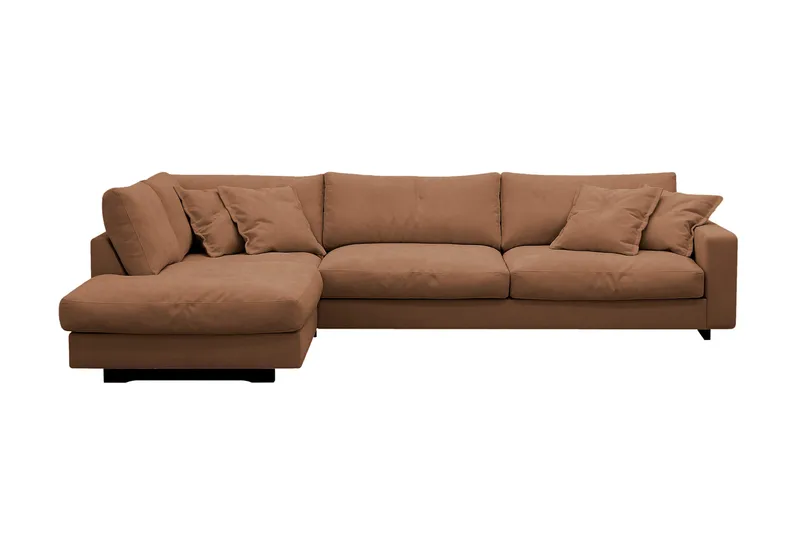 Valencia Extra Djup 4-sits Soffa med Schäslong Höger, Rostbrun