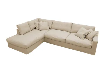 Valencia Extra Djup 4-sits Soffa med Schäslong Vänster - Beige - Möbler - Vardagsrum - Soffor - Divansoffa & schäslong